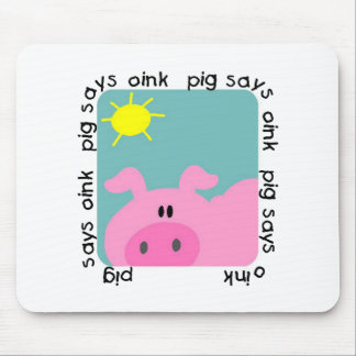 Mousepad O porco diz Oink o camiseta e os presentes