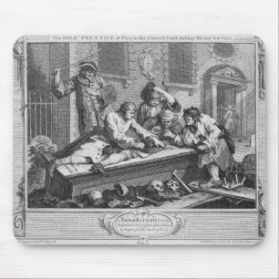 Mousepad 'O Prentice inativo no jogo na jarda da igreja