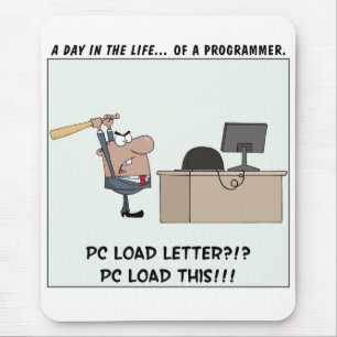 Mousepad O programador irritado bate o computador