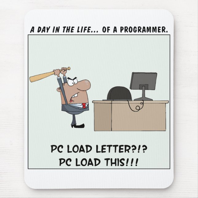 Mousepad O programador irritado bate o computador (Frente)