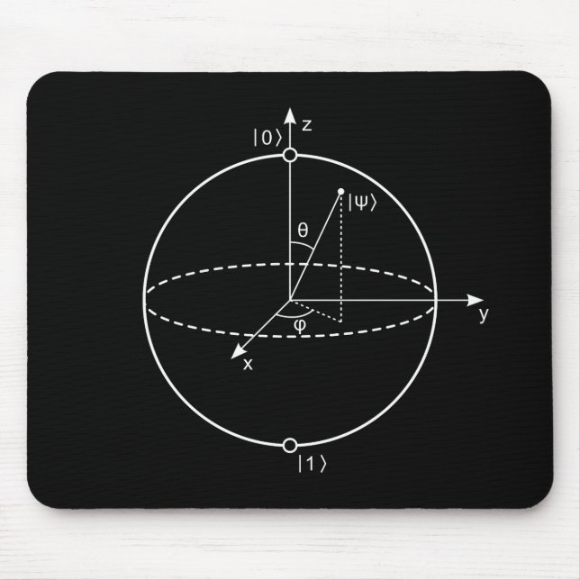 Mousepad O quantum da esfera | de Bloch mordeu a (Frente)
