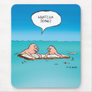 Mousepad O que está fazendo? Cartoon de naufrágio