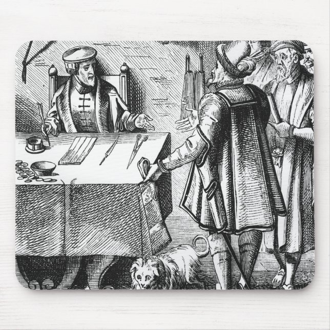 Mousepad O receptor dos impostos, após um woodcut 'no uso (Frente)