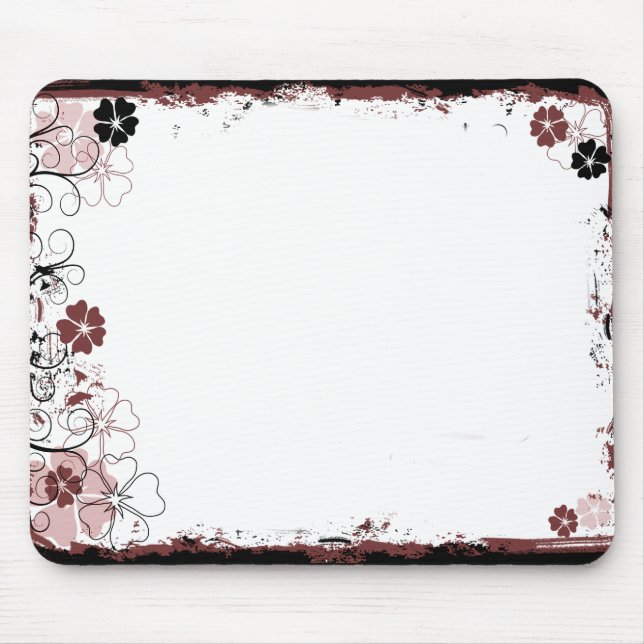 Mousepad O redemoinho do Grunge floresce o vermelho de (Frente)
