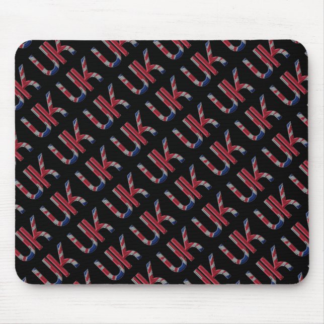 Mousepad O Reino Unido Jack British Flag Typoographic Elega (Frente)