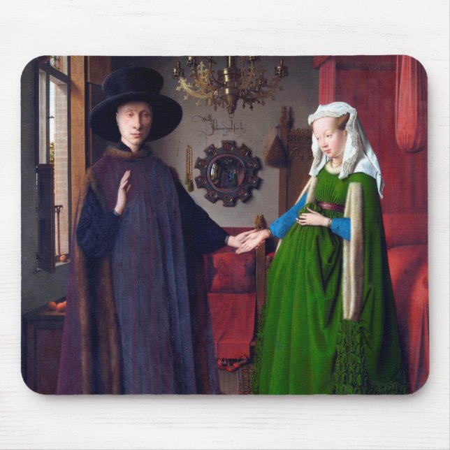 Mousepad O Retrato Arnolfini, Jan van Eyck (Frente)