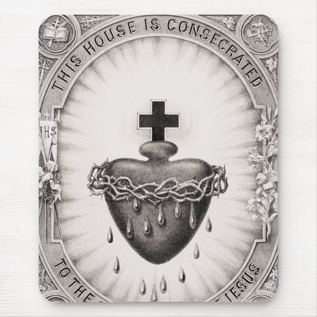 Mousepad O Sagrado Coração de Jesus Símbolo Divino (Frente)