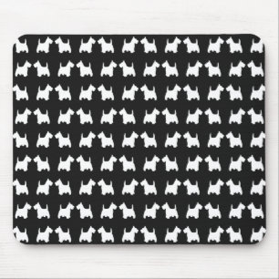 Mousepad O Scottie gêmeo branco persegue o teste padrão