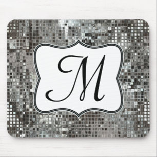 Mousepad O Sequin de prata brilha o tapete do rato inicial