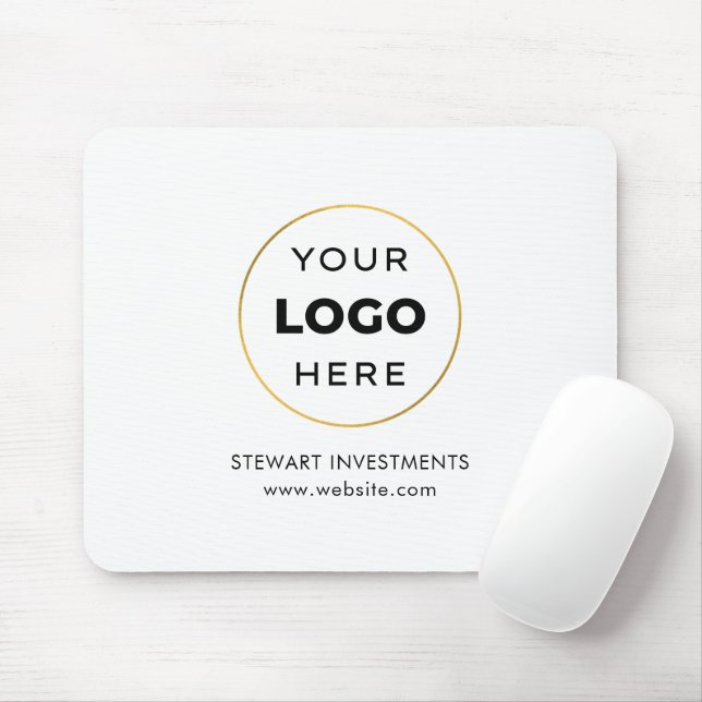 Mousepad O seu logotipo de empresa branco (Com mouse)