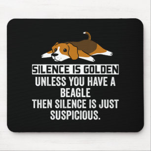 Mousepad O Silêncio De Beagle É Um Cão Engraçado Ouro