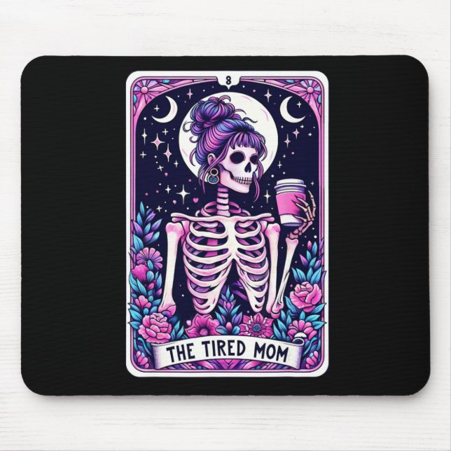 Mousepad O Skeleton do Cartão Tarot da Mãe Cansado (Frente)