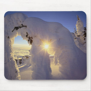 Mousepad O sol atravessa os fantasmas de neve na Grande Mon