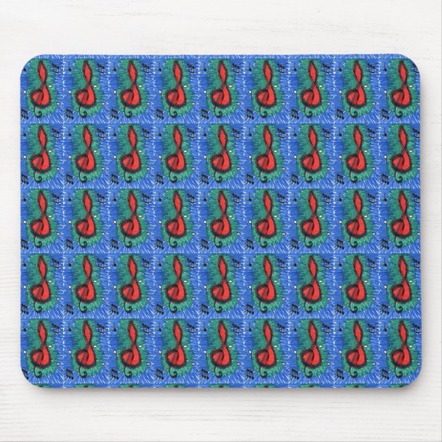 Mousepad "O som do vermelho" Painel de design abstrato com  (Frente)