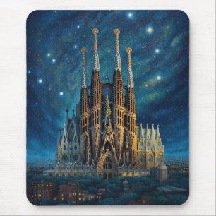 Mousepad O Sonho Estrelado de Gaudi   Barcelona Sagrada Fam