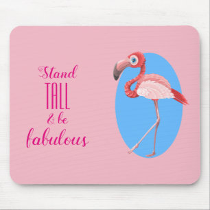 Mousepad O suporte alto & seja flamingo fabuloso