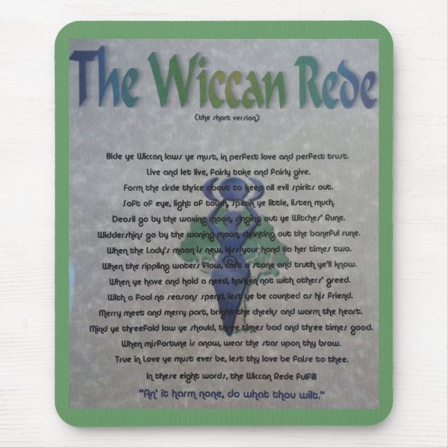 Mousepad O tapete do rato de Wiccan Rede (Frente)