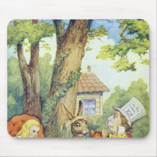 Mousepad O tea party do Hatter louco