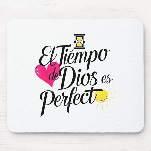 Mousepad O Tempo De Deus É Perfeito Frase Cristã (Frente)
