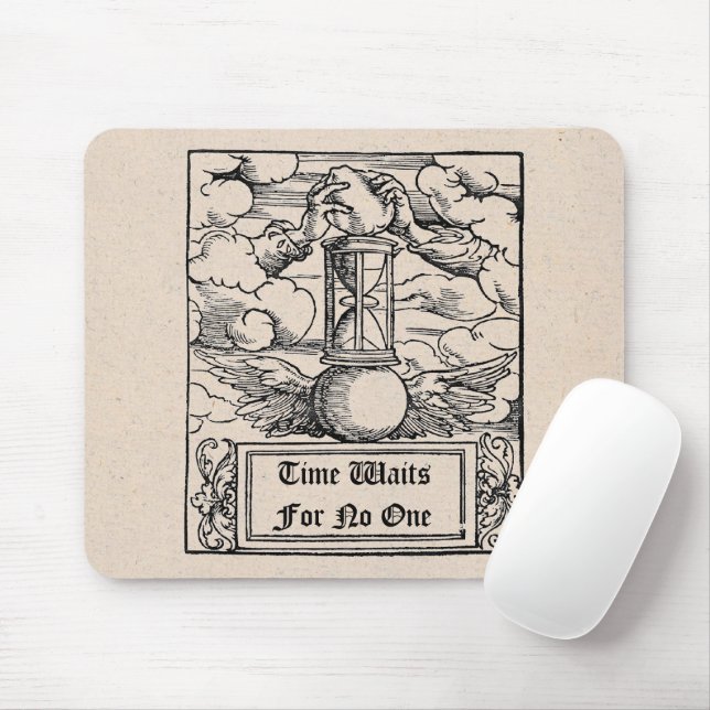 Mousepad O Tempo Espera Por Ninguém (Com mouse)
