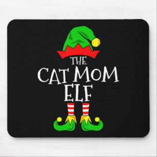 Mousepad O Traje Divertido de Elfo da Mãe do Gato no Natal