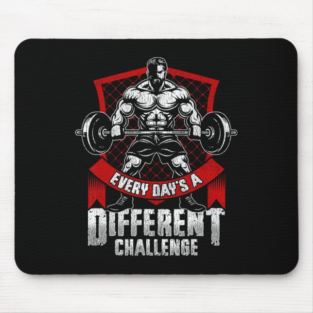 Mousepad O treino de peso a cada dia é diferente (Frente)