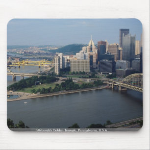 Mousepad O triângulo dourado de Pittsburgh, Pensilvânia,