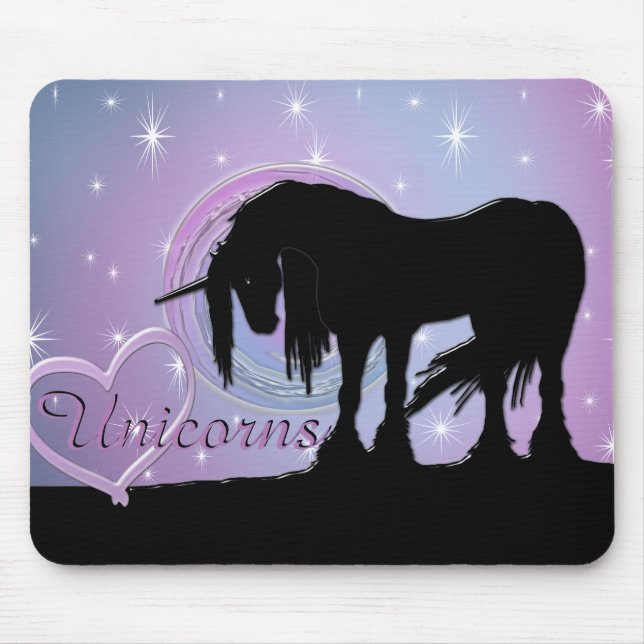 Mousepad O Unicórnio Negro Místico (espiral Pastel) (Frente)