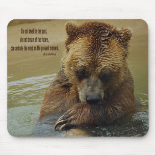 Mousepad O Urso Pardo Pensador Profundo Citação Inspiradora