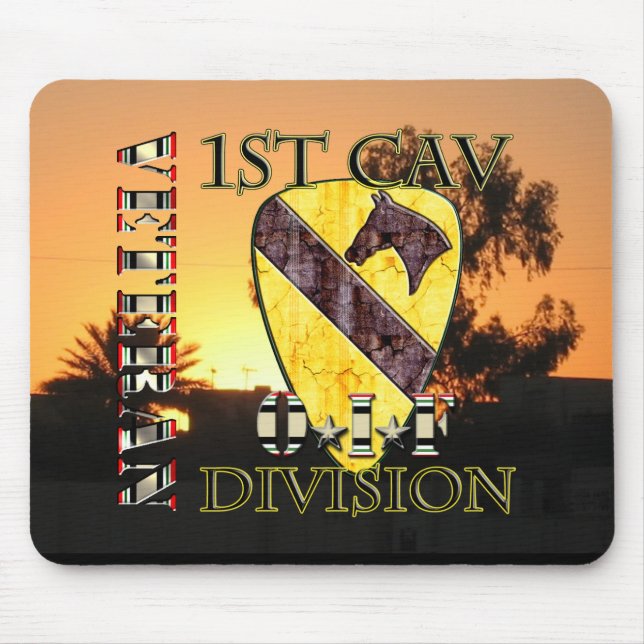 Mousepad ø Veterano da divisão OIF da cavalaria (Frente)