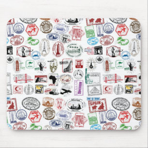 Mousepad O viagem carimba o teste padrão