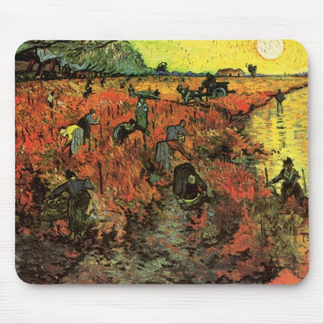 Mousepad O Vinhedo Vermelho por Vincent van Gogh (Frente)