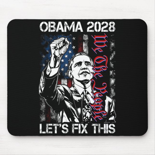 Mousepad Obama 2028 Let's Fix This Obama 48th President (Frente)