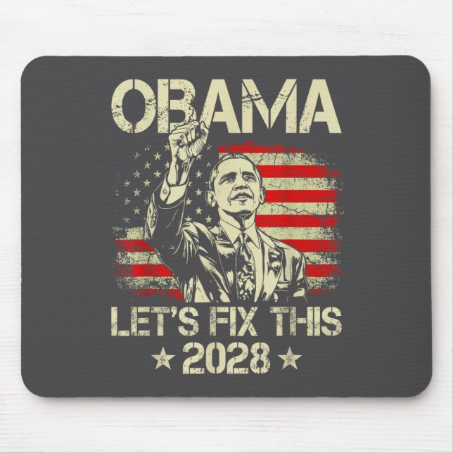 Mousepad Obama 2028 Let's Fix This Obama 48th President (Frente)