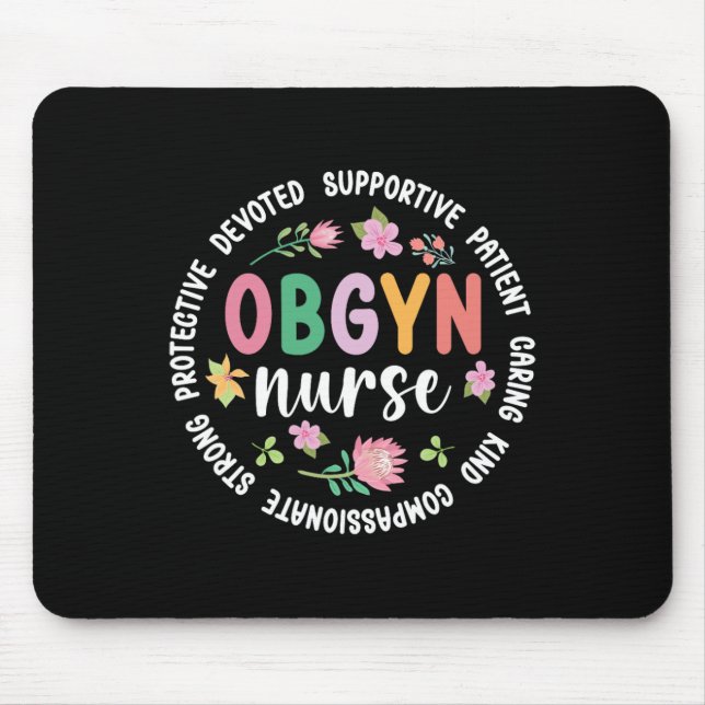 Mousepad Obgyn Enfermeira Apreciação Circular Obgyn Enferme (Frente)