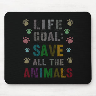 Mousepad Objetivo de Vida Fofo Salvar Animais Dia de Resgat