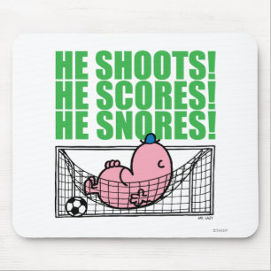 Mousepad Objetivo do futebol do Sr. Preguiçoso Napping Um