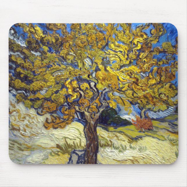 Mousepad Obra-Prima da Arte da Árvore de Amora de Van Gogh (Frente)