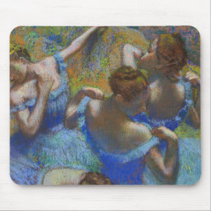 Mousepad Obra-Prima de Arte Fina Azul de Degas Bailarinas