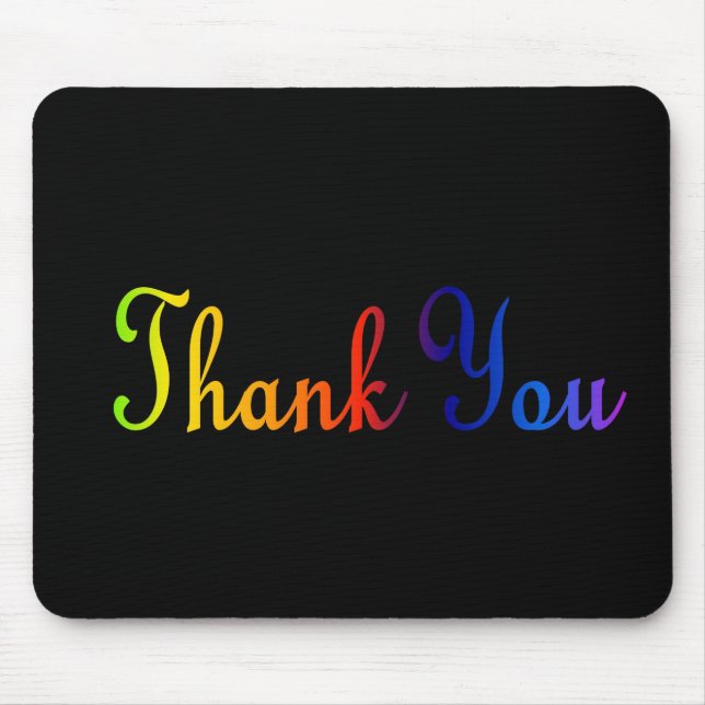 Mousepad Obrigado com as cores do arco-íris (Frente)