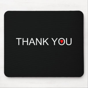 Mousepad Obrigado com um coração vermelho