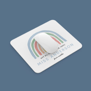 Mousepad Obrigado de professor de arco-íris de cor d'água m