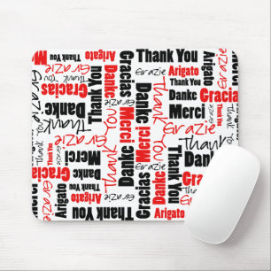 Mousepad Obrigado do vermelho e do preto você exprime a