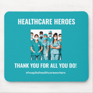 Mousepad Obrigado Heroes da Saúde Médico Enfermeiro
