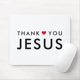 Mousepad Obrigado Jesus Coração de fé cristã moderna