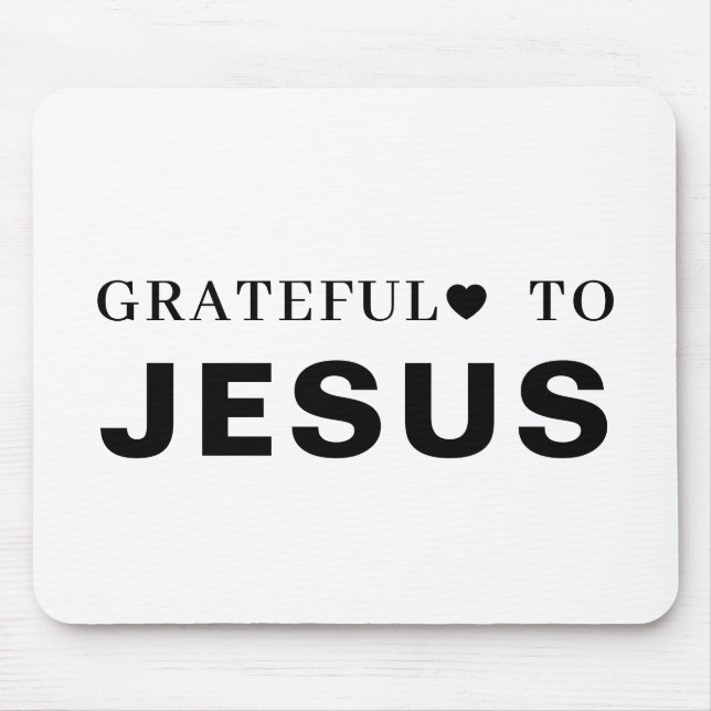 Mousepad Obrigado Jesus Fé Cristã Moderna Coração (Frente)