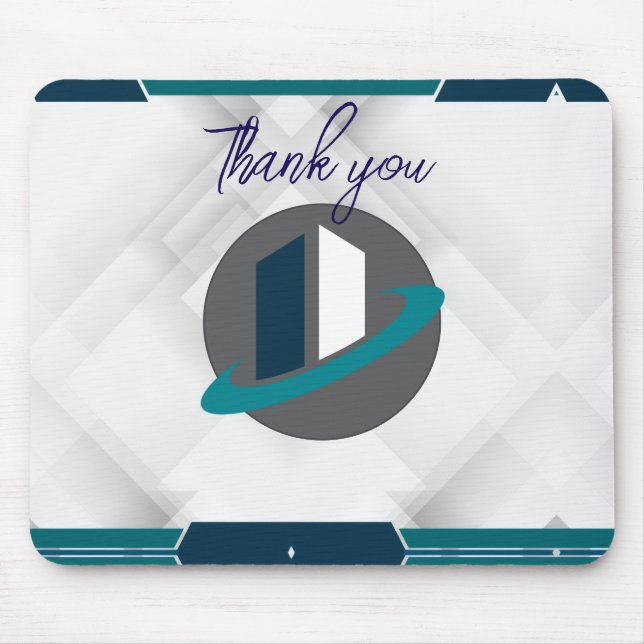 Mousepad Obrigado & Logotipo branco (Frente)