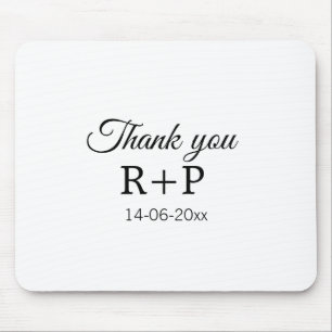 Mousepad Obrigado por adicionar nome do casal data de texto