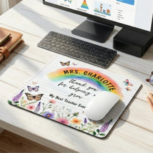 Mousepad Obrigado por me Ajudar a Crescer Professor Arco-ír