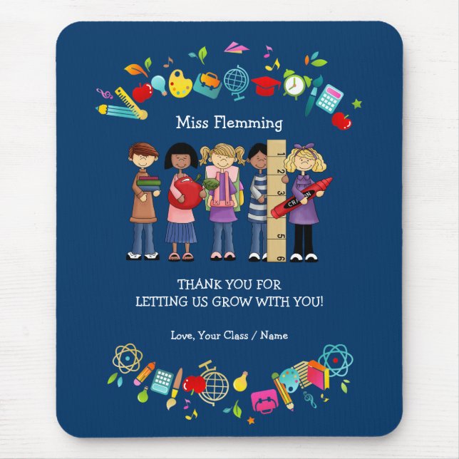Mousepad Obrigado, Professor. Presente de Nome Personalizad (Frente)